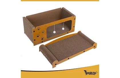 Șcărăci și adăpost pentru pisici 3 în 1 – 29 × 55 × 29 cm