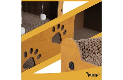 Șcărăci și adăpost pentru pisici 3 în 1 – 29 × 55 × 29 cm