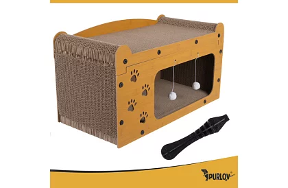 Șcărăci și adăpost pentru pisici 3 în 1 – 29 × 55 × 29 cm