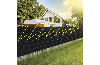 Bandă de umbrire pentru gard neagră – panou 450 g/m2 + cleme