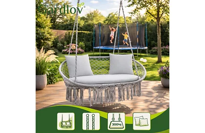 Leagăn de grădină cu două locuri și perne