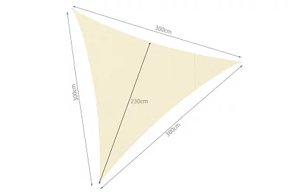 Plasă de umbrire triunghiulară 3 × 3 × 3 m – bej