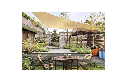 Plasă de umbrire triunghiulară 3 × 3 × 3 m – bej