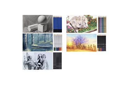 XXL Set profesional de schițe – 74 piese în husă