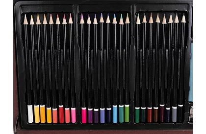 Set de desen în valiză din lemn - 148 piese