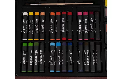 Set de desen în valiză din lemn - 148 piese