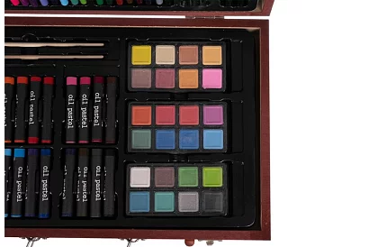 Set de desen în valiză din lemn - 148 piese