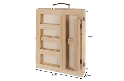 Set de pictură artistică de 45 de piese într-o cutie din lemn cu suport