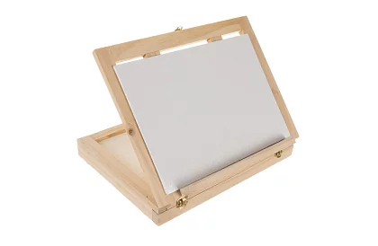 Set de pictură artistică de 45 de piese într-o cutie din lemn cu suport