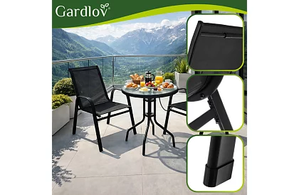 Scaune metalice de grădină – 2 bucăți în set