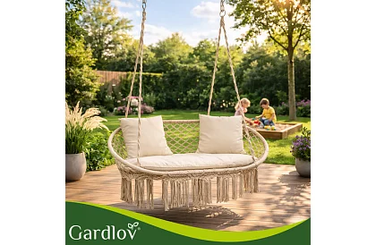 Leagăn de grădină cu două locuri cu perne - până la 300 kg