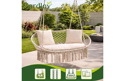 Leagăn de grădină cu două locuri cu perne - până la 300 kg