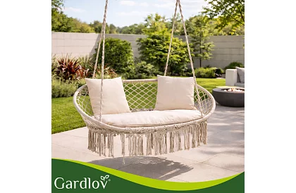 Leagăn de grădină cu două locuri cu perne - până la 300 kg
