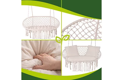 Leagăn de grădină cu două locuri cu perne - până la 300 kg