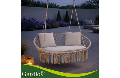 Leagăn de grădină cu două locuri cu perne - până la 300 kg
