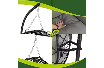 Leagăn de grădină cu perne – fotoliu suspendat până la 150 kg