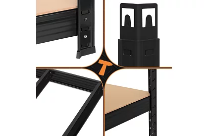 Raft metalic de depozitare – 5 rafturi – 180×90×40 cm – capacitate de încărcare 1000 kg