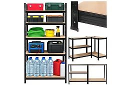 Raft metalic de depozitare – 5 rafturi – 180×90×40 cm – capacitate de încărcare 1000 kg