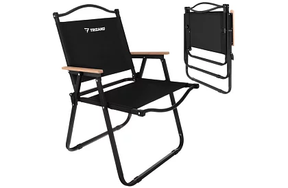 Scaun pliant de grădină negru – capacitate de încărcare 120 kg