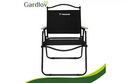 Scaun pliant de grădină negru – capacitate de încărcare 120 kg