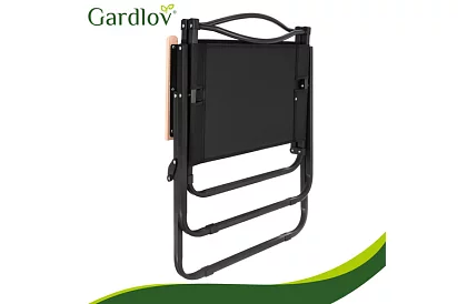 Scaun pliant de grădină negru – capacitate de încărcare 120 kg