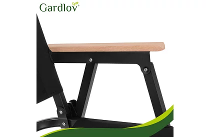 Scaun pliant de grădină negru – capacitate de încărcare 120 kg