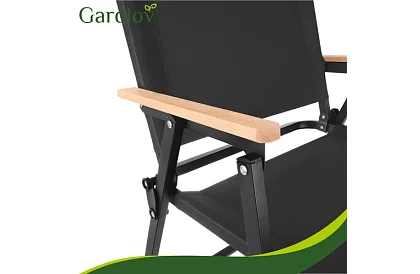 Scaun pliant de grădină negru – capacitate de încărcare 120 kg