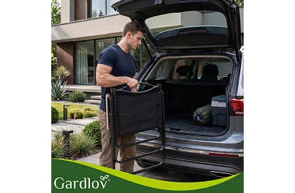 Scaun pliant de grădină negru – capacitate de încărcare 120 kg