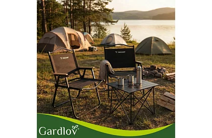 Scaun pliant de grădină negru – capacitate de încărcare 120 kg