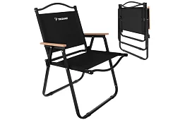 Scaun pliant de grădină negru – capacitate de încărcare 120 kg