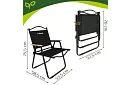 Scaun pliant de grădină negru – capacitate de încărcare 120 kg