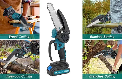 Drujbă cu acumulator DS36 + 2 baterii + 2 lanțuri