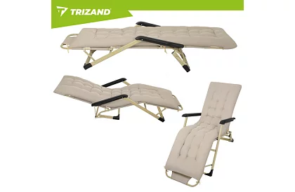 Leagăn de grădină pliabil 3 în 1 cu pernă - bej