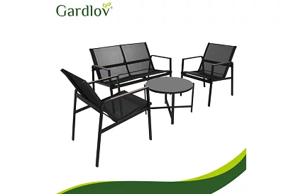 Mobilier de grădină MORENO – masă + 2 scaune + canapea