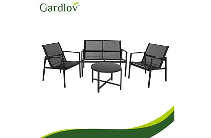 Mobilier de grădină MORENO – masă + 2 scaune + canapea
