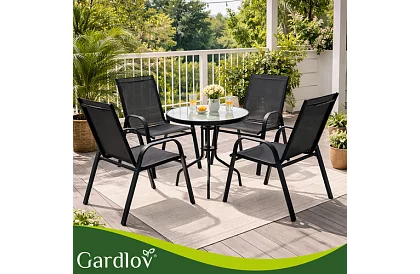 Set de scaune de grădină – 4 scaune pentru terasă, balcon, grădină