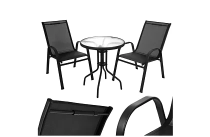 Set de mobilier de grădină – masă + 2 scaune