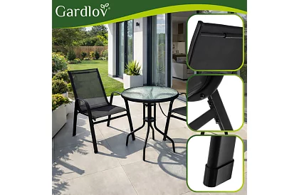 Set de mobilier de grădină – masă + 2 scaune