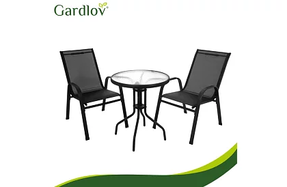 Set de mobilier de grădină – masă + 2 scaune