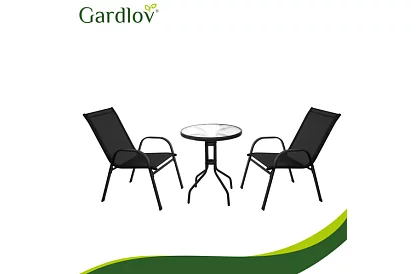 Set de mobilier de grădină – masă + 2 scaune