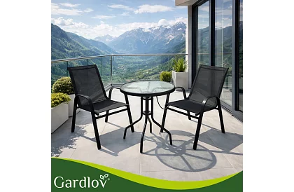 Set de mobilier de grădină – masă + 2 scaune