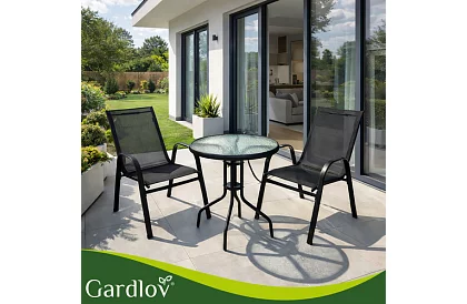 Set de mobilier de grădină – masă + 2 scaune