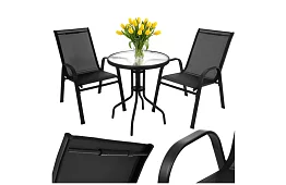 Set de mobilier de grădină – masă + 2 scaune