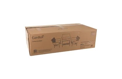 Set de mobilier de grădină – masă, canapea, 2 scaune – gri