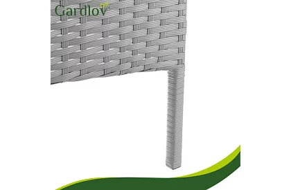 Set de mobilier de grădină – masă, canapea, 2 scaune – gri