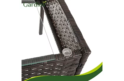 Set de mobilier de grădină – masă, canapea, 2 scaune – maro