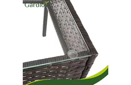 Set de mobilier de grădină – masă, canapea, 2 scaune – maro