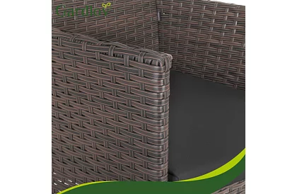 Set de mobilier de grădină – masă, canapea, 2 scaune – maro