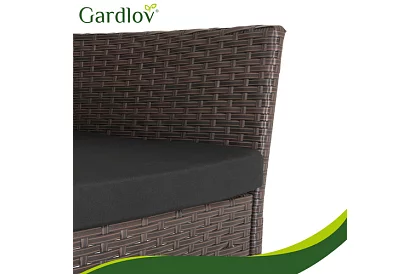 Set de mobilier de grădină – masă, canapea, 2 scaune – maro