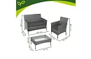 Set de mobilier de grădină – masă, canapea, 2 scaune – gri închis
